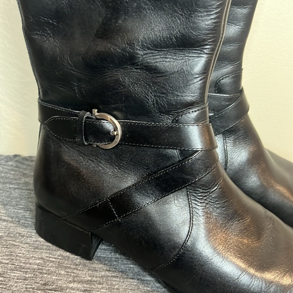 Etienne Aigner Klark Black REAL Leather Boots size 9 - Picture 4 of 14